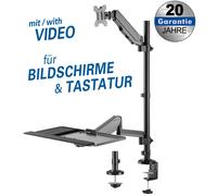 Full-motion desk bracket for monitor & keyboard for screens 17? - 32