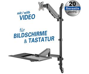 Full-motion wall bracket for monitor & keyboard for screens 17? - 32