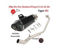 Full Motorcycle Exhaust Escape System Modified Catalyst Front Link Pipe 51mm Moto Muffler for Zontes Zt125 U1 Zt125 G1 2021-2022