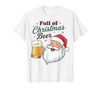 Full of Christmas Beer Santa Funny Holiday Vibes Beer Lover Camiseta