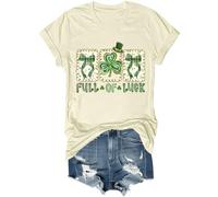 Full of Luck - Camisa divertida con diseño de trébol de la suerte, coqueta, para el día de San Patricio, para mujer y hombre, Amarillo cremoso, L