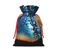 Full of Stars - Bolsa de arpillera con cordón de Navidad, bolsas de regalo grandes con cordón, bolsas de regalo con etiqueta, bolsas de regalo de Navidad, bolsa de dulces de Navidad, bolsas