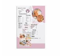 Full Service Nail Salon Poster Canvas Wall-Art Pedicure Manicure Waxing Facial Menu for Home Salon Vanity Room
