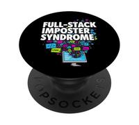 Full-Stack Imposter Syndrome Funny Developer Coding PopSockets PopGrip Adhesivo
