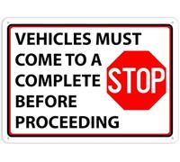 Full Stop Required Before Proceeding Sign 8 X 12 in
