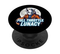 Full Throttle Lunacy Howling Biker Wolf Graphic PopSockets PopGrip Adhesivo