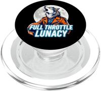 Full Throttle Lunacy Howling Biker Wolf Graphic PopSockets PopGrip para MagSafe