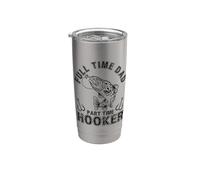 Full Time Dad Part Time Hooker Angler Costume For Fishing Vaso térmico de acero inoxidable de doble pared