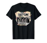 Full Time Mommin Colorful Retro Mom Quote Camiseta