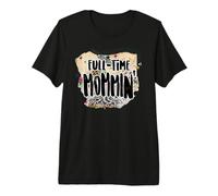 Full Time Mommin Colorful Retro Mom Quote Camiseta Premium