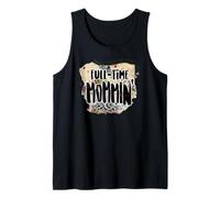 Full Time Mommin Colorful Retro Mom Quote Camiseta sin Mangas