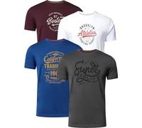FULL TIME SPORTS Pack de 4 Camisetas Manga Corta Estampadas Hombre PRINT-001-PACK-3-XXL