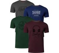FULL TIME SPORTS Pack de 4 Camisetas Manga Corta Estampadas Hombre PRINT-001-PACK-7-M