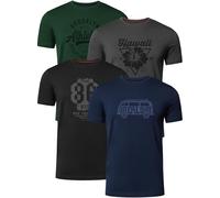 FULL TIME SPORTS Pack de 4 Camisetas Manga Corta Estampadas Hombre PRINT-001-PACK-8-L