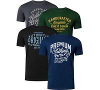 FULL TIME SPORTS Pack de 4 Camisetas Manga Corta Estampadas Hombre PRINT-002-PACK-1-S