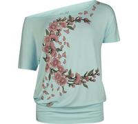 Full Volume by EMP Mujer Camiseta Azul con Estampado Frontal de Flores M