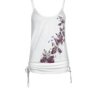 Full Volume by EMP Mujer Top Blanco con Estampado de Mariposa y Fruncidos XL