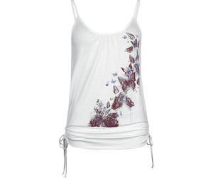 Full Volume by EMP Mujer Top Blanco con Estampado de Mariposa y Fruncidos XL