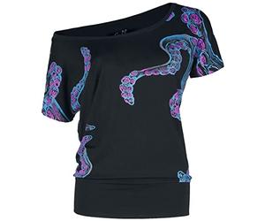 Full Volume by EMP Mujer Top Negro con Esqueleto de Colores XL
