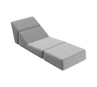 fullarrive Mini sofá cama 3 en 1 plegable sofá chaise longue gris franela 99 x 73 x 68 cm plano