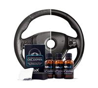 FullCarX Kit Restaurador Volantes de Cuero/Piel/Negro - Recuperador de Todo Tipo de Volantes Viejos/Desgastados