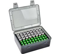 FULLCASE Caja organizadora para 54 pilas AAA AA, caja de almacenamiento de pilas, solo caja, gris