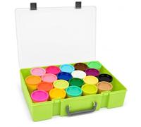 FULLCASE Estuche para compuesto de modelado Play-Doh, paquete de 20 latas de colores de 3 onzas, caja de almacenamiento, contenedor organizador con capacidad para 32 paquetes de compuesto de modelado