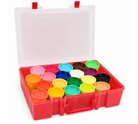 FULLCASE Estuche para compuesto de modelado Play-Doh, paquete de 20 latas de colores de 3 onzas, caja de almacenamiento, contenedor organizador con capacidad para 32 paquetes de compuesto de modelado