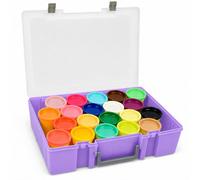 FULLCASE Estuche para compuesto de modelado Play-Doh, paquete de 20 latas de colores de 3 onzas, caja de almacenamiento, contenedor organizador con capacidad para 32 paquetes de compuesto de modelado