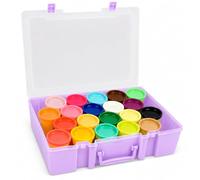 FULLCASE Estuche para compuesto de modelado Play-Doh, paquete de 20 latas de colores de 3 onzas, contenedor organizador de caja de almacenamiento con capacidad para 32 paquetes de compuesto de