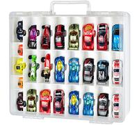 FULLCASE Organizador para vehículos Die-Cast, juego de regalo para coches de juguete, bolsa para cajas de cerillas, coches de 48 compartimentos, color negro (solo caja)