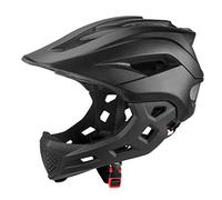 Fullface - Casco infantil 2 en 1, casco de bicicleta de motocross con protector de barbilla extraíble y 13 orificios de ventilación para niños, jóvenes, monopatín (negro)