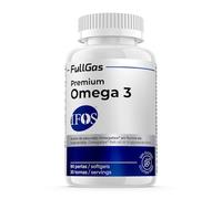 FullGas - Premium Omega 3-180 perlas (MEG-3 TG1812) - Aceite de pescado omega 3 libre de metales pesados, hecho con materia prima certificada con sello IFOS