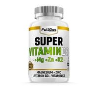 FullGas - Super Vitamina D3 | Magnesio, Zinc, D3 y K2 | 120 cápsulas
