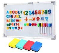 Fullhawl Kit de 207 letras magnéticas del alfabeto para el aula con pizarra blanca de 16 x 24 pulgadas, 156 letras del alfabeto, 30 imanes, 16 marcadores, 4 borradores de pizarra blanca para enseñar,