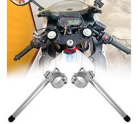 Fullibars kit semimanillares Φ 37mm para GS500 GT550 GSX550 moto horquilla Ø 37mm cafe racer semi manillares inclinables 7°,tubos Ø 22.2mm aluminio Plata