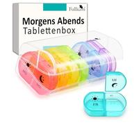 Fullicon Pastillero grande para 7 días por la mañana por la noche, pastillero con 2 compartimentos por día, caja de medicamentos con compartimentos grandes, organizador seguro para viajes y uso diario