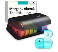 Fullicon Pastillero grande para 7 días por la mañana por la noche, pastillero con 2 compartimentos por día, caja de medicamentos con compartimentos grandes, organizador seguro para viajes y uso diario