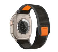 Fullife Correa de nailon compatible con Apple Watch 49 mm, 46 mm, 45 mm, 44 mm, 42 mm, pulsera deportiva para iWatch Ultra 3 2 1 Serie 11 10 9 8 7 6 SE 5 4 3 2 1, negro/gris