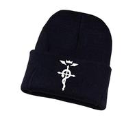 Fullmet-al Alchemi-st Gorra Invierno Hombre, Gorro Tejido Ultra Suave y Cómodo, Gorro Grueso y Térmica, para Bicicleta, Impresión(Black16)