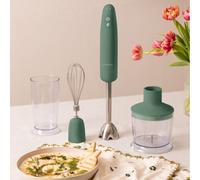 CREATE/FULLMIX RETRO/Batidora de mano verde sage/Bate, mezcla y monta, 6 velocidades, vaso medidor 600ml, libre de BPA, vaso para triturar 500 ml, 1000W