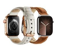Fullmosa 2Pcs Correas Piel Para Apple Watch S4/5/6/SE 40mm,S11/10 42mm
