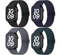 Fullmosa 4 Pack Correa Resistente al Agua Compatible con Apple Watch 40mm 41mm 38mm 42mm(S11 S10), Correa Nylon Elástico Deportiva para iWatch Se 3/2/1 Series 11 10 9 8 7 6 5 4 3 2 1 Para Mujer Hombre