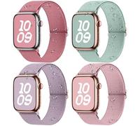 Fullmosa 4 Pack Correa Resistente al Agua Compatible con Apple Watch 40mm 41mm 38mm 42mm(S11 S10), Correa Nylon Elástico Deportiva para iWatch Se 3/2/1 Series 11 10 9 8 7 6 5 4 3 2 1 Para Mujer Hombre