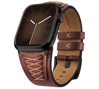 Fullmosa Correa Cuero Compatible con Apple Watch 40mm 38mm 41mm Hombre,Correa Repuesto de Piel Grano Superior para iWatch Series 11 10 9 8 7 6 5 4 3 2 1 y SE 3 2 1,Marrón oscuro y Negro