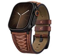 Fullmosa Correa Cuero Compatible con Apple Watch Ultra 3/2/1 49mm 46mm 45mm 44mm 42mm Hombre,Correa Repuesto de Piel Grano Superior para iWatch Series 11 10 9 8 7 6 5 4 3 2 1 y SE 3 2 1,Marrón+Negro