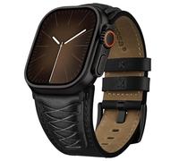 Fullmosa Correa Cuero Compatible con Apple Watch Ultra 3/2/1 49mm 46mm 45mm 44mm 42mm Hombre,Correa Repuesto de Piel Grano Superior para iWatch Series 11 10 9 8 7 6 5 4 3 2 1 y SE 3 2 1,Negro