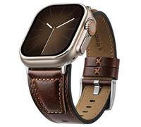 Fullmosa Correa Cuero Genuino Compatible Con iWatch | Correa Crazy Horse de Cuero Compatible con iWatch SE/Ultra 4/3/2/1 Series 12 11 10 9 8 7 6 5 4, 49mm 46mm 45mm 44mm