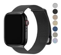 Fullmosa Correa Magnética Compatible con Apple Watch 46mm 45mm 44mm 42mm,Pulseras de Repuesto de Acero Inoxidable Milanese Loop para iWatch Series 11 10 9 8 7 6 5 4 3 2 1 Ultra SE3/2/1,Negro