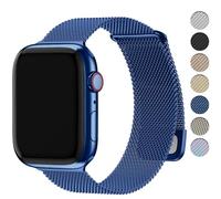 Fullmosa Correa Magnética Compatible con Apple Watch 46mm 45mm 44mm 42mm,Pulseras de Repuesto de Acero Inoxidable Milanese Loop para iWatch Series 11 10 9 8 7 6 5 4 3 2 1 Ultra SE3/2/1,Azul
